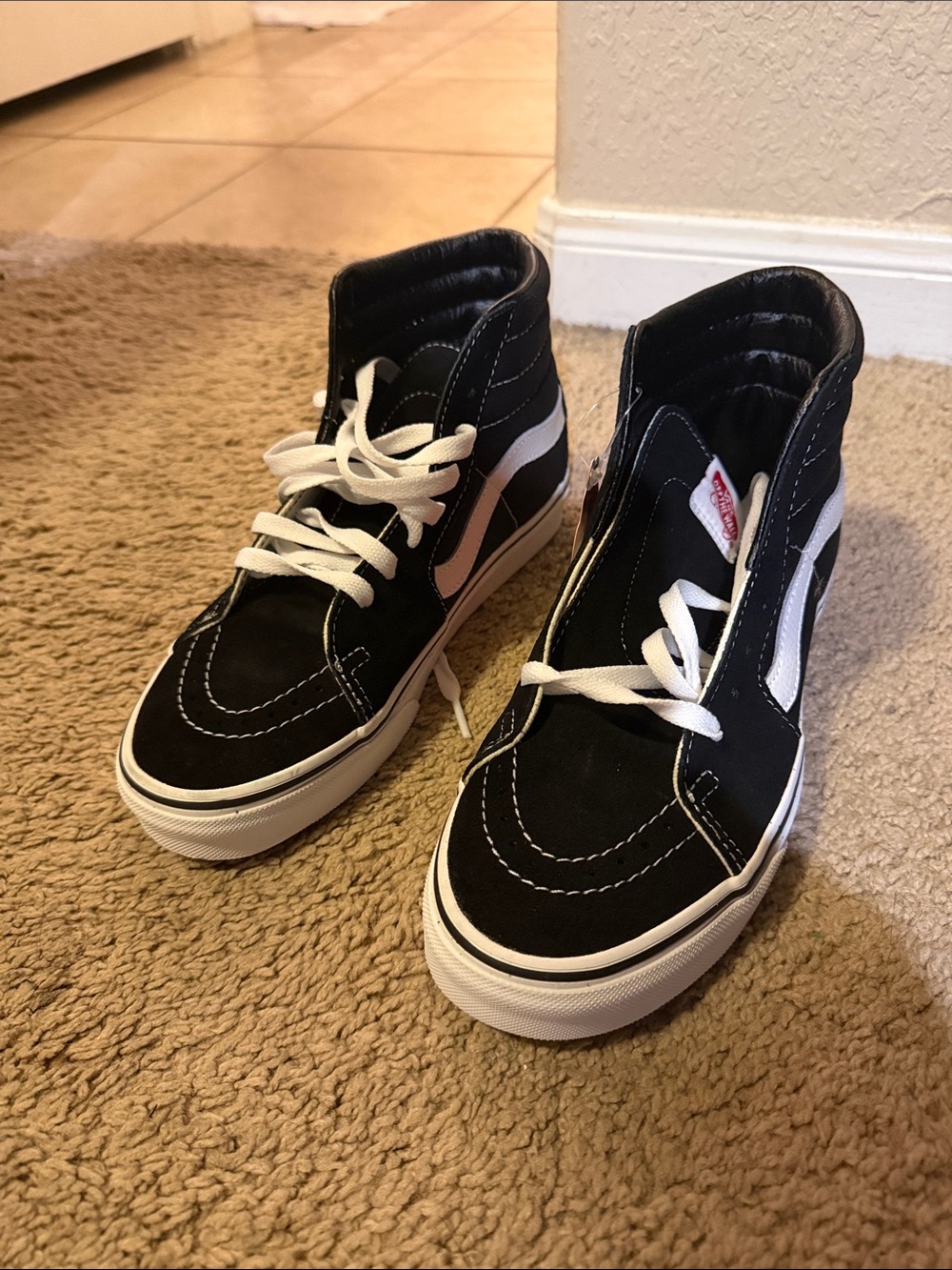Vans Black and White Sk8-Hi Classic High-Top Sneakers